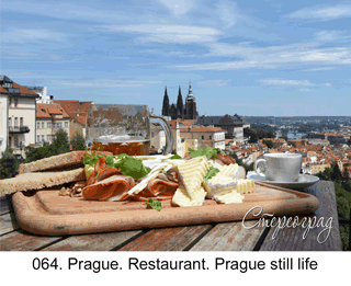 <b>064.</b> Prague. Restaurant. Prague still life. (2D-3D conversion, 2017). 70x50 cm.<br>
Price - <b> 17500</b> roubles unframed